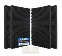 4 Pack-48X24X2 Inches Acoustic Panels, Egg Crate Foam soundproof wall panels,sound proof foam panels for walls, noise dampening panels,Sound Panels, Studio Foam for Wall and Ceiling
