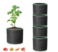 4 Pack 5 Gallon Black Large Potato Grow Bags with Extended Handle for Greenhouse & Outdoor Plants Tomato, Shrubs, Strawberry, Potato, Flowers, Carrot, Vegetables