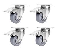 4 Pack 5 Inch Silent Rubber Swivel Replacement Wheels Universal Locking Caster Wheels for Furniture Workbenches and Carts Heavy Duty Mobility Solutions