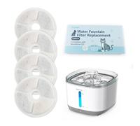 4-Pack 5-Layer Replacement Filters for Invengo MeowFlow E20 Cat Water Fountain, Non-Woven Fabric, Ion Exchange Resin, Activated Carbon & Medical Stone, Exclusive Pet Fountain Filters