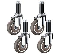 4-Pack 50mm Swivel Casters with Brake Smooth & Quiet Replacement Wheels for Serving Trolley Food Cart Cleaning Cart & Easy to Move