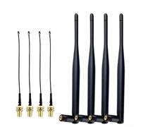 4 Pack 5dbi For Lora Antenna For Meshtastic And For Lorawan With 868mhz 915mhz Dual Band Support Compatible With For Sma Male And Ipe Interfaces For Esp32 Lora32 Boards Black(915MHz)