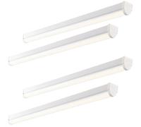 Loops 4 PACK 5ft Emergency Batten Light - 41W Cool White LED - Gloss White & Opal Loops White