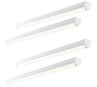 4 PACK 5ft Emergency Batten Light - 41W Cool White LED - Gloss White & Opal Loops White One Size