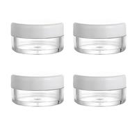 4 Pack 5g/5ml Clear Plastic Jars with White Lids - Leak-Proof Travel Cosmetic Containers for Cream, Lotion, Lip Balm, Small Jewelry Storage, Portable Sample Jars
