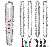 4 Pack 6 Inch Mini Chainsaw Chain Replacement, Small Chain Saw Chains for Cordless Handheld, 1/4" LP Pitch, 37 Drive Links, Electric Chainsaw Accessories for Carpentry and Landscaping