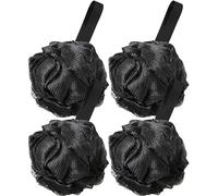 4 Pack 60g Black Bath Loofah Sponge Mesh Ball for Soothe Skin
