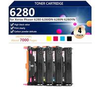 (4 Pack) 6280 Toner Cartridges Extra High Yield for Xerox Phaser 6280 6280DN 6280N 6280YN Printers, High-Volume Printing,BCMY-1 pack