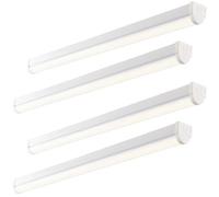 Loops 4 PACK 6ft High Lumen Batten Light - 68.5W Cool White LED - Gloss White & Opal Loops White