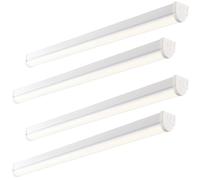 4 PACK 6ft High Lumen Batten Light - 68.5W Cool White LED - Gloss White & Opal