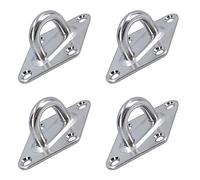 4 Pack 6mm Diamond Eye Plate Tie Down Anchor Ring Stainless Steel A2