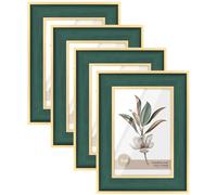4 Pack 6x4 Picture Frames with Modern Style,Matted for 4x6 inch Photo Frames, 15 x 10 cm Green Color Farmhouse Rustic Photo Frame (4x6 inch) (green, 4X6)