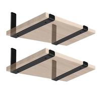4 Pack - 7.5" L x 4" H x 1.5" W 5mm Thick Black Hook Brackets, Hook Iron Shelf Brackets, J Bracket, Metal Shelf Bracket, Industrial Shelf Bracket, Modern Shelf Bracket Shelf Supports with Screws