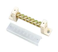 4-Pack 7-Type High-Power Neutral/Ground Busbar, 7-Hole Bridge Design, Thickened Brass for Distribution Boxes Connector Strip