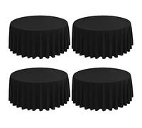 4 Pack 70inch/178cm Round Tablecloth,Black Tablecloth Polyester Round Table Cloth Stain and Wrinkle Resistant,Circle Washable Fabric Table Cover for Wedding Parties Banquet Dining