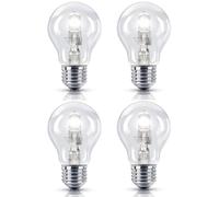 4 Pack 70W =(100W) Eco Classic ES E27 A55 Bulbs, 100% Dimmable, 1200 Lumen, 2700K Warm White, AC 230V, Edison Screw, GLS Round, for Lamps, Wall Lights, Pendants