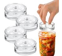 4 Pack 7cm Pickle Pebble Glass Fermentation Weights with Easy Grip Handle