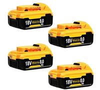 4 Pack 8.0Ah Lithium Batteries Replacement for Dewalt 18V Battery Compatible with Dewalt Battery 18V DCB184 DCB200 DCB1820 DCB181 DCB182 DCB201 DCB200-2 (4/pcs)