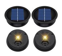4 Pack 8.2cm Solar Light Replacement Top, Solar Panel for Outdoor Lights (Top 8.2cm, Bottom 7.2cm), Waterproof Led Replacement Parts for Yar