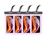 4 Pack 8.5“ Waterproof Cell Phone Pouch - Underwater Dry Bag Case Lanyard - Water Proof Clear Holder Protector for iPhone 16 15 14 Pro Max Plus Samsung Galaxy S25 S24 Ultra Note for Beach Swimming