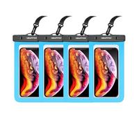 4 Pack 8.5“ Waterproof Cell Phone Pouch - Underwater Dry Bag Case Lanyard - Water Proof Clear Holder Protector for iPhone 16 15 14 Pro Max Plus Samsung Galaxy S25 S24 Ultra Note for Beach Swimming
