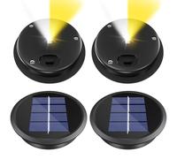 4 Pack 8.5cm Solar Light Replacement Top, Solar Panel for Garden Lights with 2 Color Modes (White/Yellow), Waterproof Led Replacement Parts for Yard Garden Decor and DIY Outdoor Lanterns