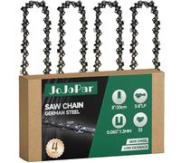 4 Pack 8 Inch Chainsaw Chain 3/8" LP Pitch .050" Gauge 33 Drive Links 8 Inch Replacement Pole Saw Chains Compatible with Sun Joe Chicago Portland Greenworks Earthwise Kobalt Oregon Remington Grey S33
