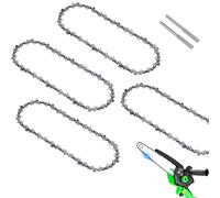 4 Pack 8 Inch Chainsaw Chain, 3/8"LP Pitch, 33 DriveLinks, 050" Gauge, with 2 Grindstone，Fits for Chicago Sun Joe SWJ800E SWJ806E Portland, Greenworks, and More