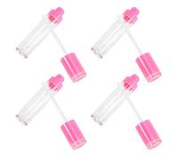 4 Pack 8ml Plastic Lip Gloss Empty Tubes for DIY Use | Body, Visible Fill Level, Reusable round Containers, Travel and Daily Makeup Storage