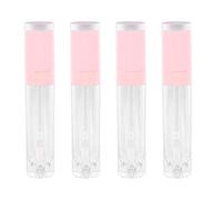 4 Pack 8ml Plastic Lip Gloss Tubes for Travel | Body, Visual Level Check, round Shape, Handbag Carry, for Beginners and Shade Organising