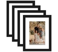 4 Pack 8x6 Black Picture Frame Plexiglass and Engineered Wood, Poster Frames Durable Photo Frame for 4x6 inch Prints, Certificate, Art, Photos, and Posters - Tabletop and Wall Mountable