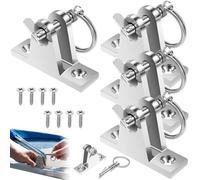 4 Pack 90° Bimini Top Deck Hinge with 1/4" Quick Release Pin, Marine Grade 316 Stainless Steel Boat Fitting Hardware with Installation Screws