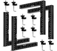 4 Pack 90 Degree Positioning Squares Right Angle Clamps, 16 x 16 cm Aluminum Alloy Woodworking Carpenter Corner Clamping Square Tool for Cabinets Picture Frame Box Drawers