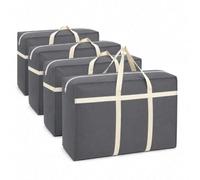 4 Pack 90L Large Storage Bags with Zips, Moving Bags (Grey) | Non-woven fabric materialIdeal For Moving, Dorms And Storage