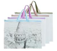 4 Pack A3 Art Portfolio Bags,Mesh Waterproof Portfolios Organizer for Artworks,Transparent A3 Folders for Artwork with Handle and Zipper for Posters,Bulletin Boards,Scrapbooks,Keepsake,Art Supplies