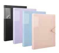 4 Pack A4 Display Folders, Total 160 Pockets Display Book Folder with Plastic Sleeves and Safety Rope Presentation Folders Document Project Folder for School and Offices