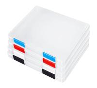 4 Pack A4 File Box,Clear Plastic Document Storage Box,