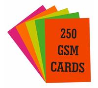 [4 Pack] - A4 Fluorescent Assorted Colour Card, 120 Sheets | Thick 250 GSM Ready for Use in All Manner of Arts & Craft, Such As in Home Made Cards & Posters.