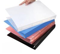 4 Pack A4 Presentation Ring Binder A4 Display Folder with 4 Ring Holds 220 Sheets 1.5 Inch D Ring Plastic Binders for Documents, Contract, Certificates, Receipt, School Supplies - 12x10 in