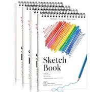4 Pack A5 Sketch Books, 5.8 x 8.3 Inch Sketchbook, 68lb/100gsm Top Spiral Bound Sketch Pad, Acid Free Art Supplies Drawing Painting Sketching Paper for Woman Artists (30 Sheets Each)