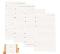 4 Pack A6 Binder Paper, 45 Sheets 6 Holes Lined Loose Leaf Refill Paper Smooth Writing A6 Planner Inserts for Journal Notebook Diary DIY Projects