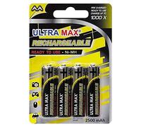 4 Pack AA LR6 2500mAh high power Rechargeable batteries