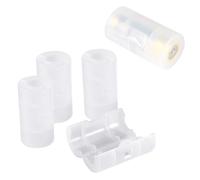 4 Pack AA to C Battery Adapters Converter Cases Box White, Portable Emergency Power Supply Switcher, Large Strength and Toughness