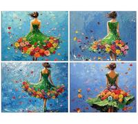 4 Pack Abstract Woman Diamond Painting Kits for Adults, 5D DIY Diamond Art Kits for Kids Beginner, Round Full Drill Painting with Diamonds Gem Art Pictures for Home Wall Decor 32x44 Inch q-94