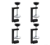 4 Pack Adjustable Aluminum Alloy G Clamps, Heavy Duty C Clamps with Silicone Pads and 10-57mm Clamping Range for Woodwork, Carpentry, Cutting, Drilling, Desk or Table Projects, Black