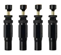 4 Pack Adjustable Auto-Stop Tire Deflator Valve Kit Brass Screw-On Air Down Tool with PSI/BAR Gauge for 4x4 Off-Road Adventure and Overlanding Trips(A)