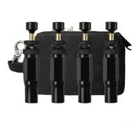 4 Pack Adjustable Auto-Stop Tire Deflator Valve Kit Brass Screw-On Air Down Tool with PSI/BAR Gauge for 4x4 Off-Road Adventure and Overlanding Trips(B)
