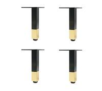 4 Pack Adjustable Black Gold Furniture Legs with Non Slip Pads for Coffee Table Nightstand Sofa Cabinet Dresser Bed 25cm 9.84in Heavy Duty Support
