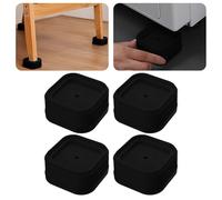 4 Pack Adjustable Furniture Bed Risers 1 Inch, Square Stackable Bed Raisers Blocks Lift Height 1", 2" or 3" for Table Desk Couch Chair Sofa Cabinet Bed Legs Dorm (Black)