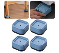 4 Pack Adjustable Furniture Bed Risers 1 Inch, Square Stackable Bed Raisers Blocks Lift Height 1", 2" or 3" for Table Desk Couch Chair Sofa Cabinet Bed Legs Dorm (Blue)